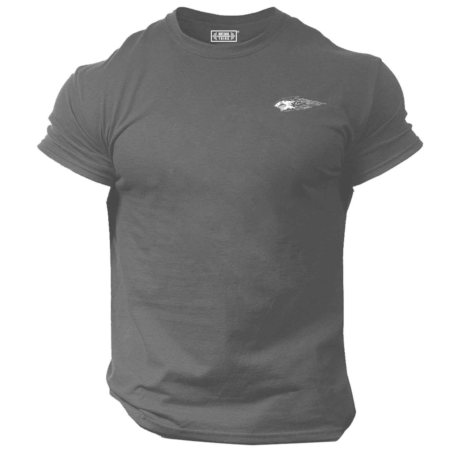 Shark T Shirt Pocket Gym Clothing Bodybuilding Training Workout Exercise MMA Top