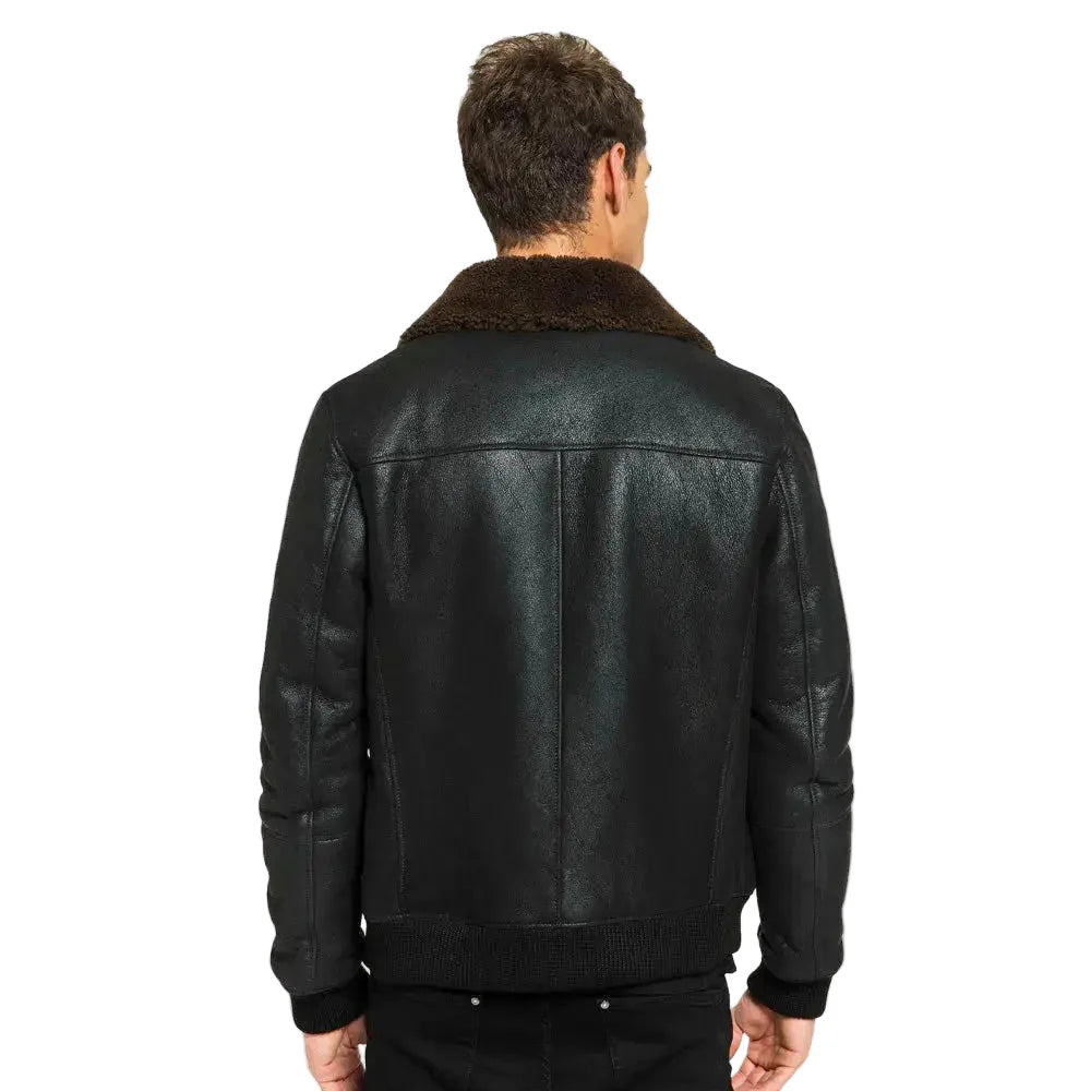 Men’s Classic Tobacco Brown Shearling Jacket
