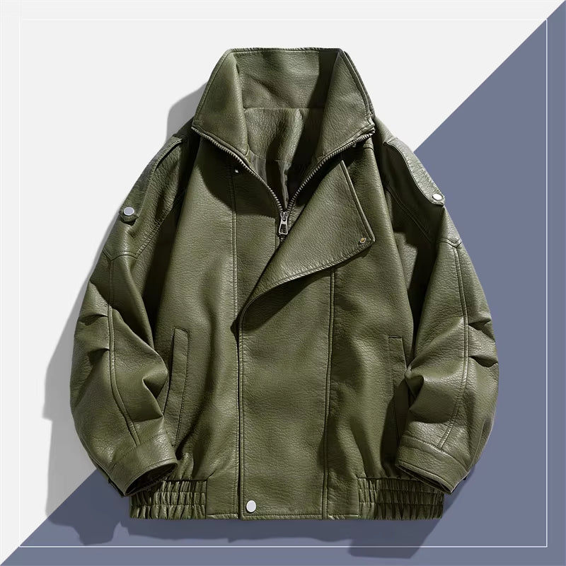 Autumn Winter New High Quality Outdoor Handsome Windproof Breathable Leather Jacket Comfortable Multi functional Trendy Jacket