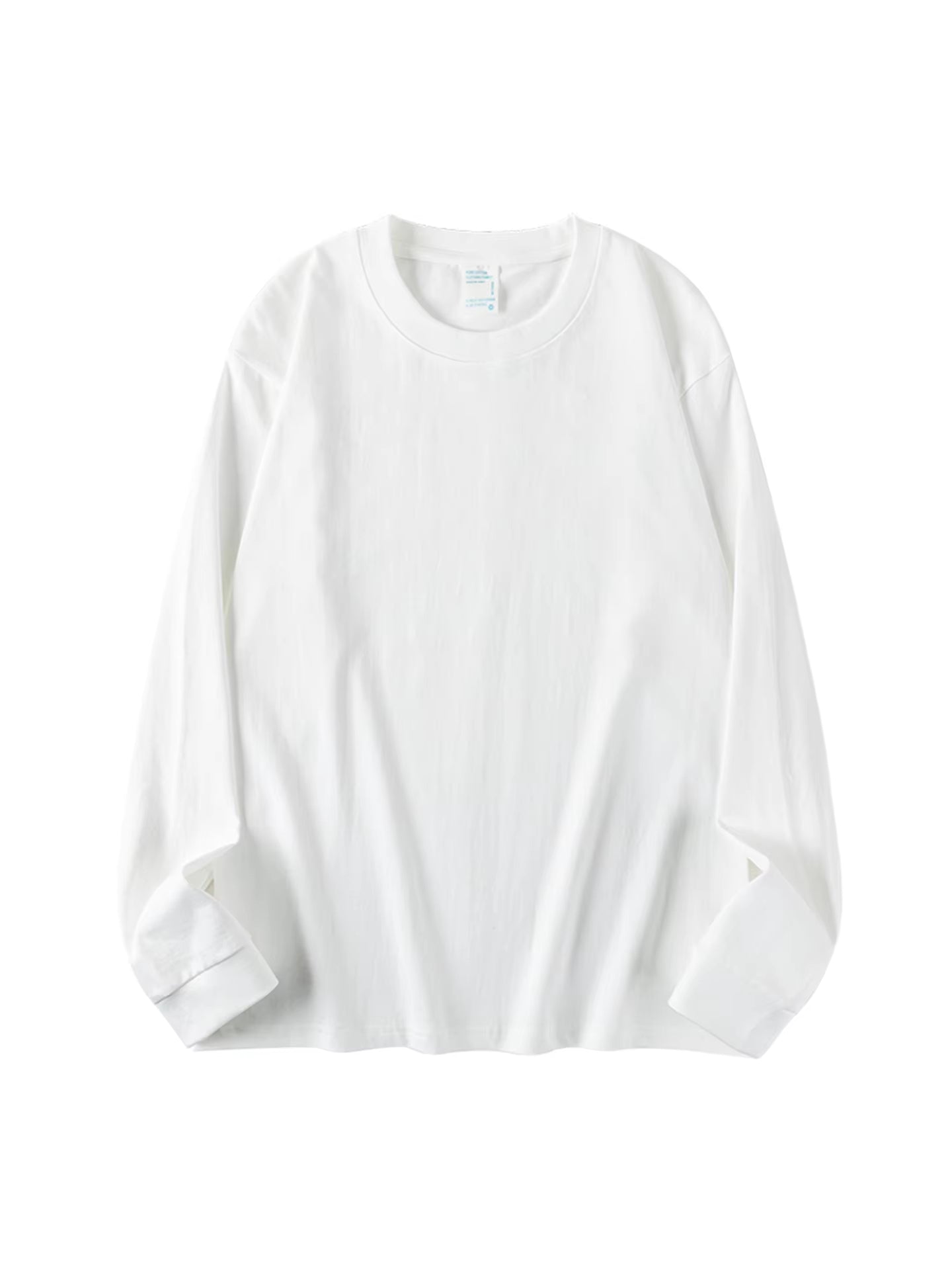 00G Heavyweight Pure Cotton Solid Color Long Sleeve T-Shirt for Men and Women, Loose Fit Versatile Base Shirt Top