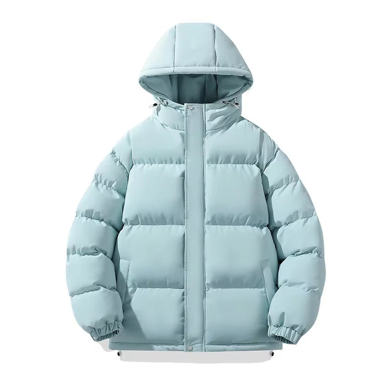 Men Winter Parkas Down Jacket New Thicken Cold-proof Loose Male Outerwear Solid Color Long Sleeve Versatile Man Hooded Coat